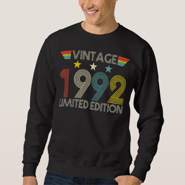 Retro 1992 30th Birthday  30 Years Old Sweatshirt (Front)
