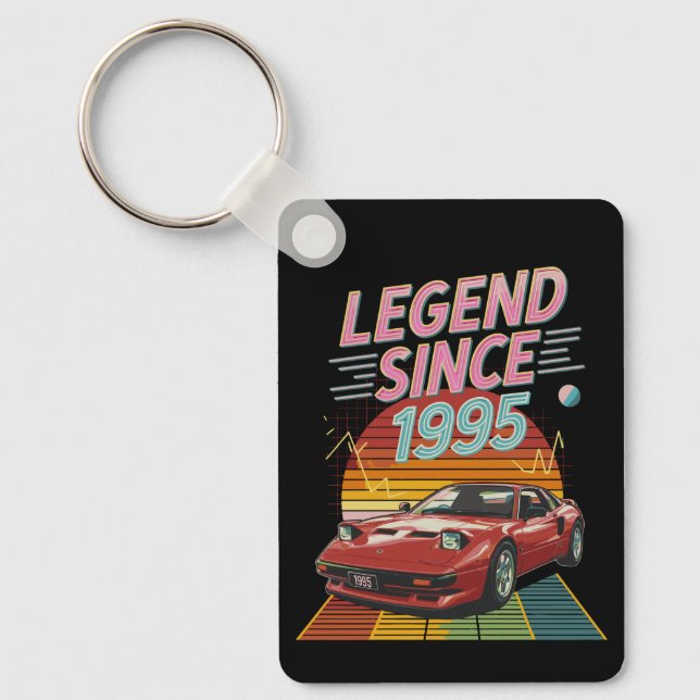 Retro 1995 Legend - Classic Car Birthday Gift Key Ring (Front)