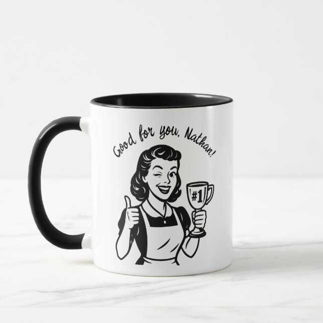 Retro #1 Winner Wife Cup – Funny Personalised  (Left)