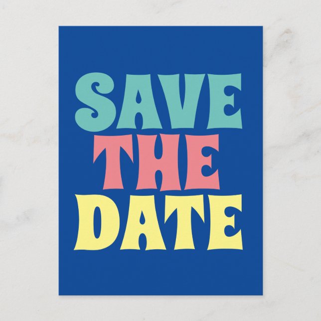 RETRO 1SAVE THE DATE GROOVY PARTY Postcards (Front)