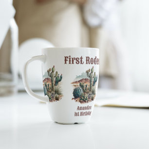 Retro 1st First Rodeo Western Cactus Birthday Coffee Mug