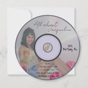 Retro 2000s Girl's Mix CD Birthday Invitation