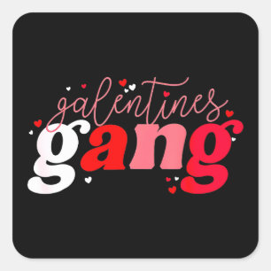 Retro 2023 Valentine's Day Galentines Gang Funny Square Sticker