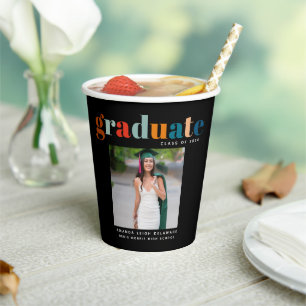 Retro 2024 Grad Photo Paper Cups