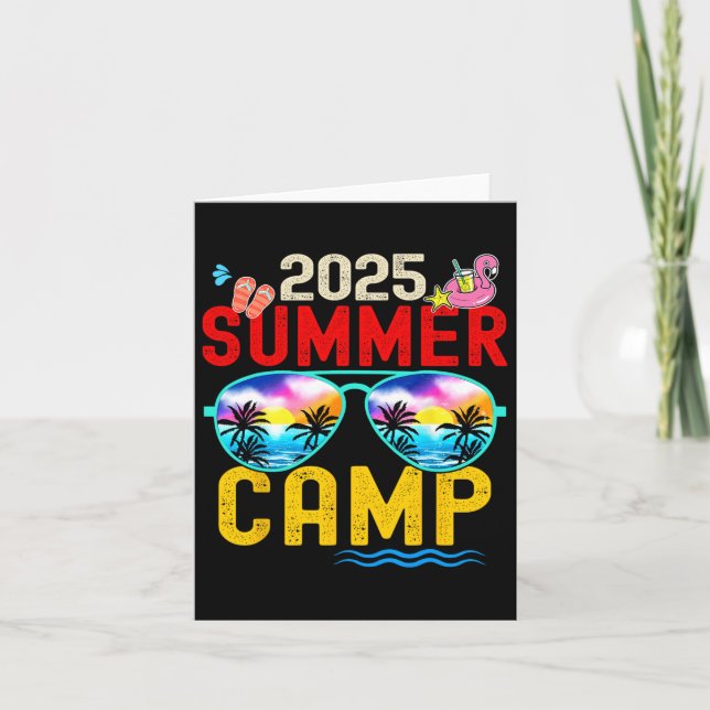 Retro 2025 Summer Camp Vacation Camper Matching Fa Card (Front)