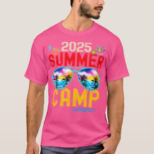 Retro 2025 Summer Camp Vacation Camper Matching Fa T-Shirt