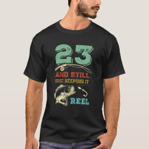 Retro 23Rd Birthday Fishing Turning 23 Fisherman B T-Shirt