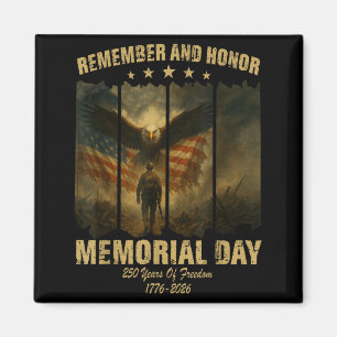 Retro 250 Years Aamerica Anniversary Remember Day Magnet