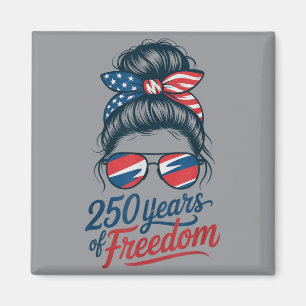 Retro 250 Years Dom Aamerican Meowica 4th July Mum Magnet