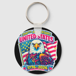 Retro 250th Birthday Us Flag Bulk Patriotic Usa An Key Ring