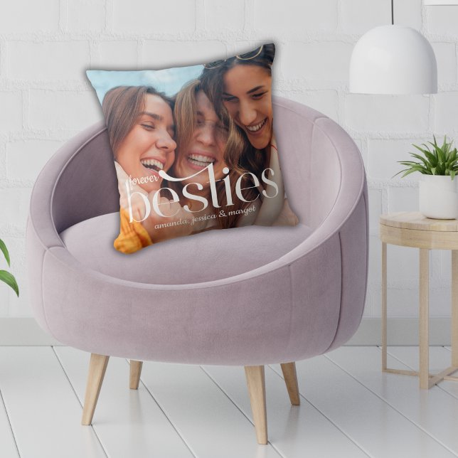 Retro 2 Photo Forever Besties Editable Overlay Cushion (Creator Uploaded)