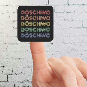 Retro 2cv Disco Döschwo Quartet Square Sticker