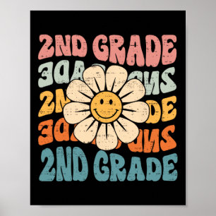 Retro 2nd Grade Back To School Second Grade 1st Da Poster