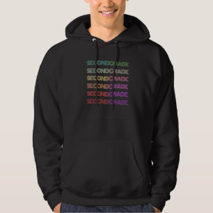 Retro 2nd Grade Student Teacher Groovy Team Ready  Hoodie