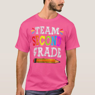 Retro 2nd Teacher Team Second Grade Squad  Back To T-Shirt