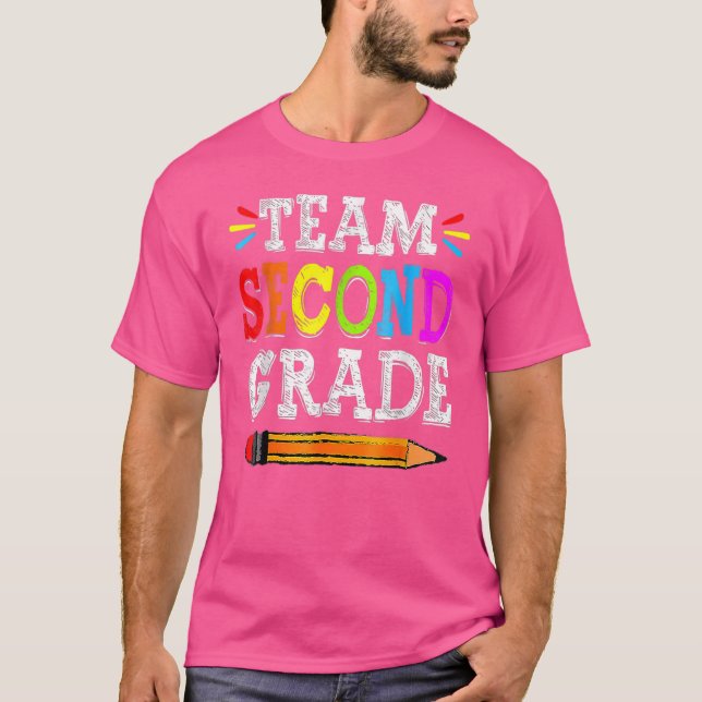Retro 2nd Teacher Team Second Grade Squad  Back To T-Shirt (Front)