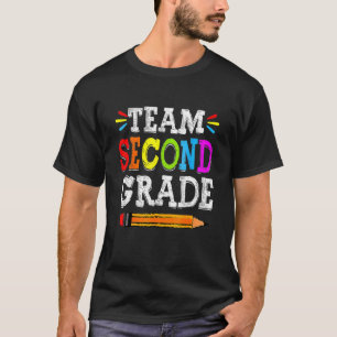 Retro 2nd Teacher Team Second Grade Squad Back To T-Shirt
