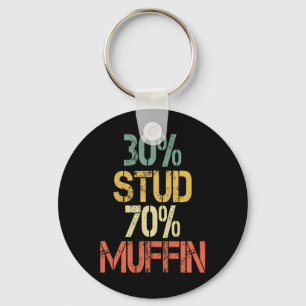 Retro 30 Stud 70 Muffin Sarcasm Dad Bod Figure Key Ring