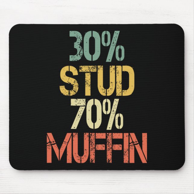 Retro 30 Stud 70 Muffin Sarcasm Dad Bod Figure  Mouse Pad (Front)