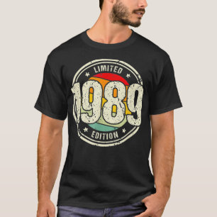 Retro 33 Year Old Vintage 1989 Limited Edition 33r T-Shirt