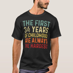 Retro 34 Years Old Men Women Saying 34th Birthday T-Shirt
