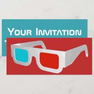 Retro 3D Glasses Graphic Invitation