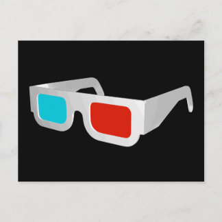 Retro 3D Glasses Graphic Postcard