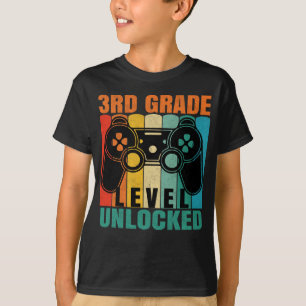Retro 3rd Grade Level Unlocked Video Game T-Shirt