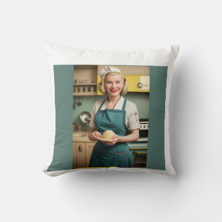 Retro 40s-Inspired Throw Pillow