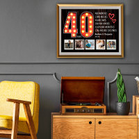 Retro 40th Anniversary Hearts Custom Photo Collage
