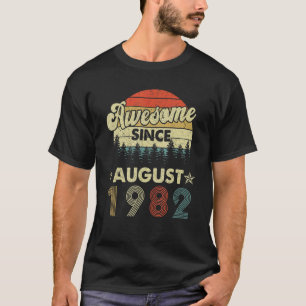 Retro 40th Birthday Awesome Since August 1982 40 Y T-Shirt
