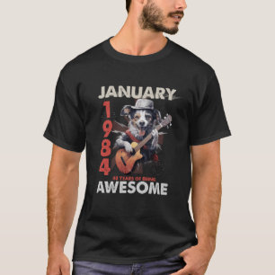 Retro 40th Birthday Decorations January 1984 40 Ye T-Shirt
