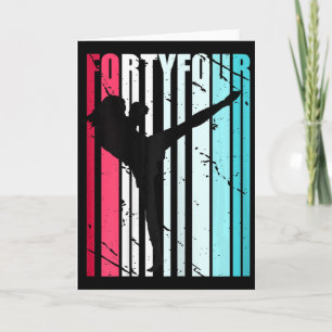 Retro 44th Birthday For Kickboxing Women Kickboxer Card