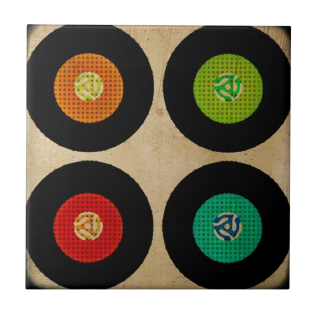 Retro 45 Vinyl Record Album Tile (Front)