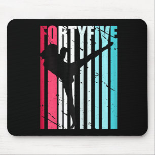 Retro 45th Birthday For Kickboxing Women Kickboxer Mouse Pad