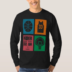 Retro 4 Color Block Basketball T-Shirt