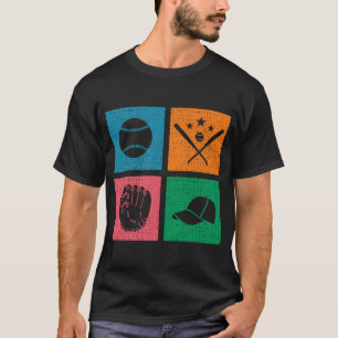 Retro 4 Colour Block Baseball T-Shirt