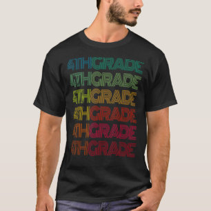 Retro 4th Grade Student Teacher Groovy Team Ready  T-Shirt