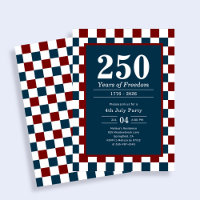 Retro 4th of July 250 Years Party Checkered