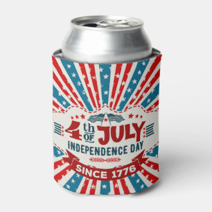 Retro 4th of July Can Cooler