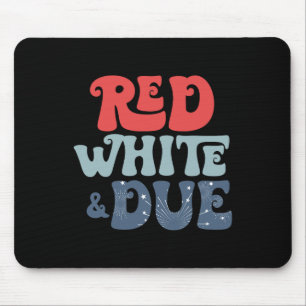 Retro 4th Of July Pregnancy Announcement Red White Mouse Pad