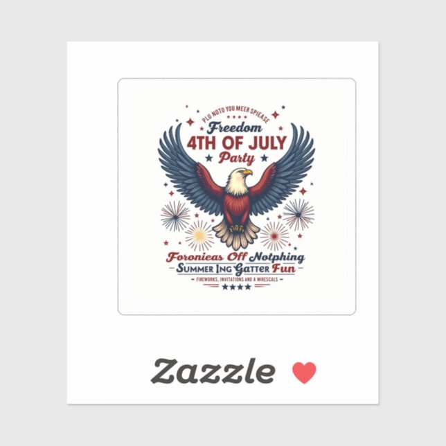 Retro 4th of July Sticker –  Eagle & Fireworks (Sheet)