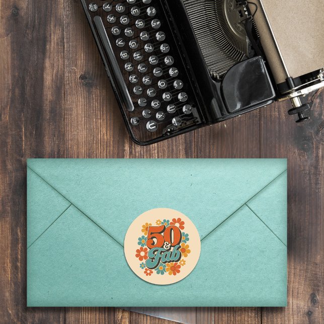 Retro 50 & Fab Classic Round Sticker (Creator Uploaded)