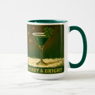 Retro 50s 4 Leaf Clover Irish Christmas Martini Mug