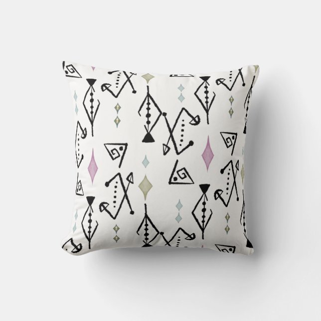 Retro 50s abstract pattern cushion (Front)