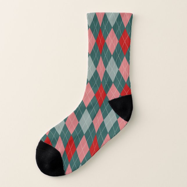 Retro 50s Argyle Print Socks (Right Inside)
