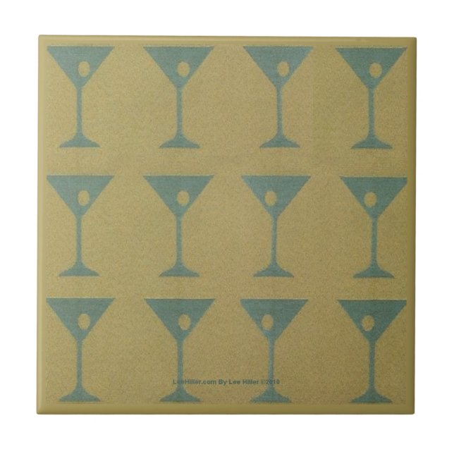 Retro 50s Atomic Martini Club The Cocktail Hour  Tile (Front)