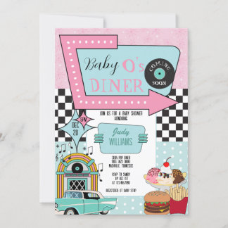 Retro 50s Baby Shower Invitation