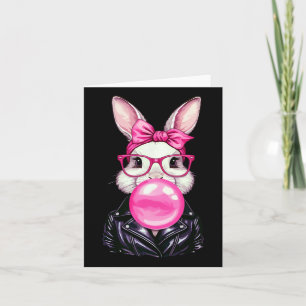 Retro 50's Cute Easter Bunny Blowing Bubble Gum 7 Card