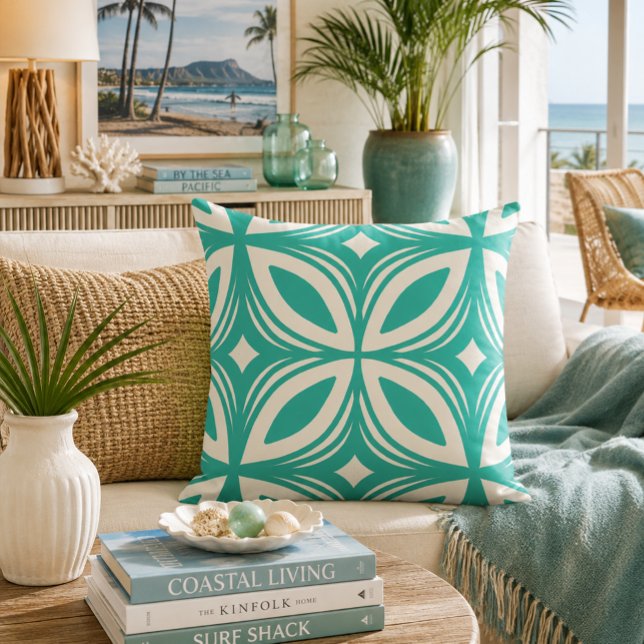 Retro 50s Hawaiian pattern Cushion (Creator Uploaded)